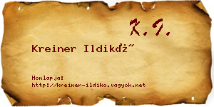 Kreiner Ildikó névjegykártya